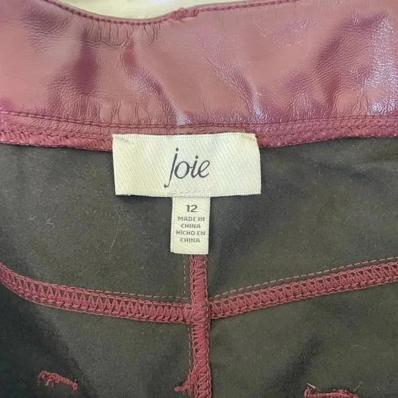 Joie burgundy faux leather limited edition pants - Picture 8 of 13